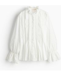 H&M - Blouse en coton avec plis nervure - Lyst