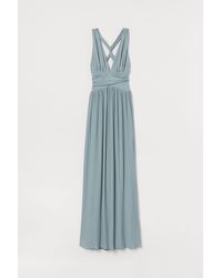 H&M Plissiertes Maxikleid - Blau