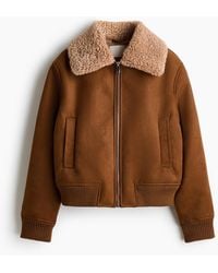 H&M - Jacke mit Teddyfleece-Kragen - Lyst