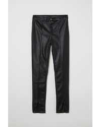 H&M Imitation Leather Trousers - Black