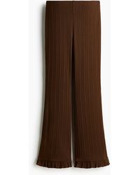 H&M - Ribgebreide Flared Broek - Lyst
