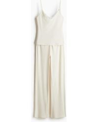 H&M - Geribde Pyjama Met Kant - Lyst