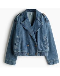 H&M - Double-breasted Denim Jack - Lyst