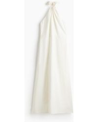 H&M - Neckholder-Kleid aus Leinenmix - Lyst