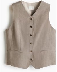 H&M - Gilet aus Leinenmix - Lyst