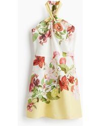 H&M - Neckholder-Kleid aus Leinenmix - Lyst
