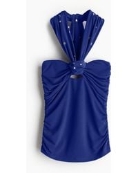 H&M - Neckholder-Top mit Strass - Lyst