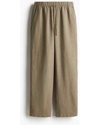 H&M - Broek Van Linnenmix Met Drawstring - Lyst
