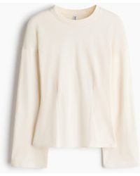 H&M - Getailleerde Top Van Katoenen Tricot - Lyst