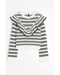 H&M - Pullover in Strukturstrick mit Volants - Lyst