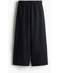 H&M - Cropped Broek Van Linnenmix - Lyst