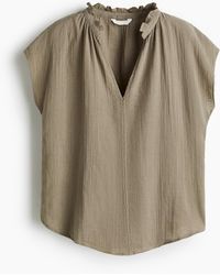 H&M - Bluse aus Baumwollmusselin - Lyst