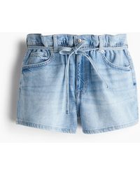 H&M - Short paper bag High Rise en denim - Lyst