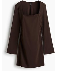 H&M - Kleid mit Karree-Ausschnitt - Lyst