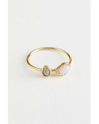 H&M Ring mit zwei Steinen - Weiß