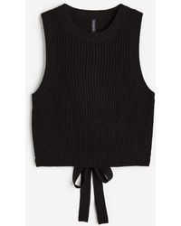 H&M Tie-detail Jumper Vest - Black