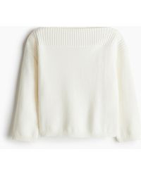 H&M - Pullover in Linksstrick mit U-Boot-Ausschnitt - Lyst