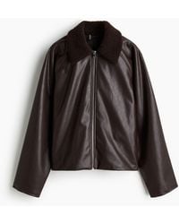 H&M - Jacke mit Teddyfleece-Kragen - Lyst