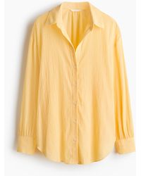 H&M - Overhemdblouse Van Crinklekatoen - Lyst