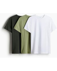 H&M - 3er-Pack T-Shirts in Slim Fit - Lyst