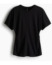 H&M - T-Shirt mit Raffungen - Lyst