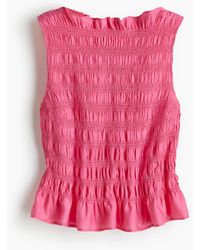 H&M - Gesmokte Top - Lyst