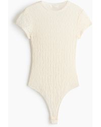 H&M - Stringbody Van Tricot Met Een Kanten Look - Lyst