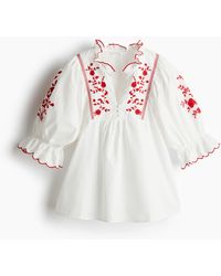 H&M - Blouse Brodée En Coton - Lyst