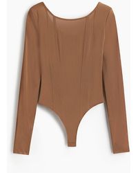 H&M - Body Van Mesh Met Lange Mouwen - Lyst