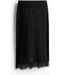 H&M - Midijupe mit Spitze - Lyst