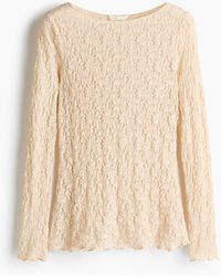 H&M - Jerseyshirt im Spitzenlook - Lyst
