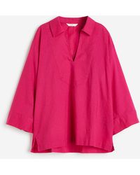 H&M - Popover-Bluse aus Leinenmix - Lyst