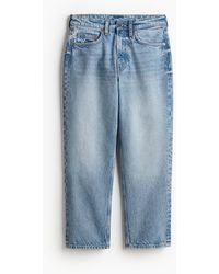 H&M - Straight High Cropped Jeans - Lyst