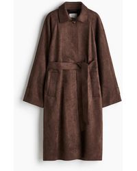 H&M - Mantel mit Bindegürtel - Lyst