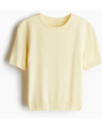 H&M - T-Shirt aus Feinstrick - Lyst