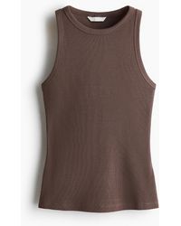 H&M - Geripptes Baumwoll-Tanktop - Lyst