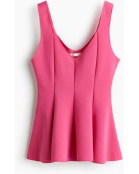 H&M - Peplumtop aus Interlock-Jersey - Lyst
