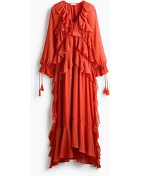 H&M - Oversized Jurk Met Volant - Lyst