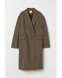 H&M Double-breasted Coat - Brown