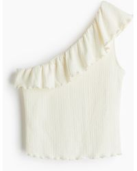 H&M - One-Shoulder-Top mit Volant - Lyst