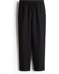 H&M - Broek Van Linnenmix Met Drawstring - Lyst