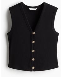 H&M - Weste in Rippstrick - Lyst