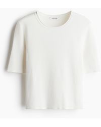 H&M - Fijngebreid T-shirt - Lyst
