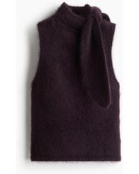 H&M - Top à col écharpe en mohair mélangé - Lyst