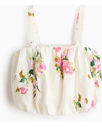 H&M - Croptop Met Ballonzoom - Lyst