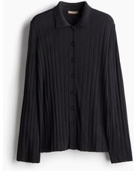 H&M - Geknöpftes Shirt in Rippstrick - Lyst