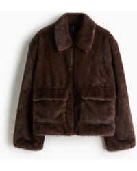 H&M - Flauschige Jacke - Lyst
