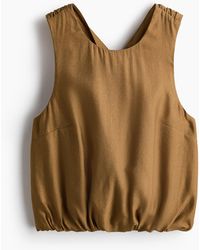 H&M - Bubble-hem Top Met Gedraaid Detail - Lyst