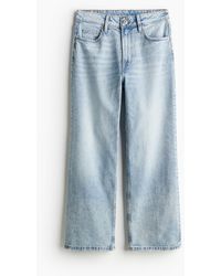 H&M - Curvy Fit Wide High Cropped Jeans - Lyst