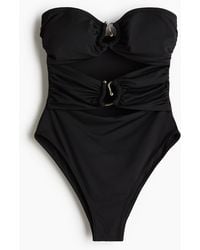 H&M - Bandeau-Badeanzug mit wattierten Cups - Lyst
